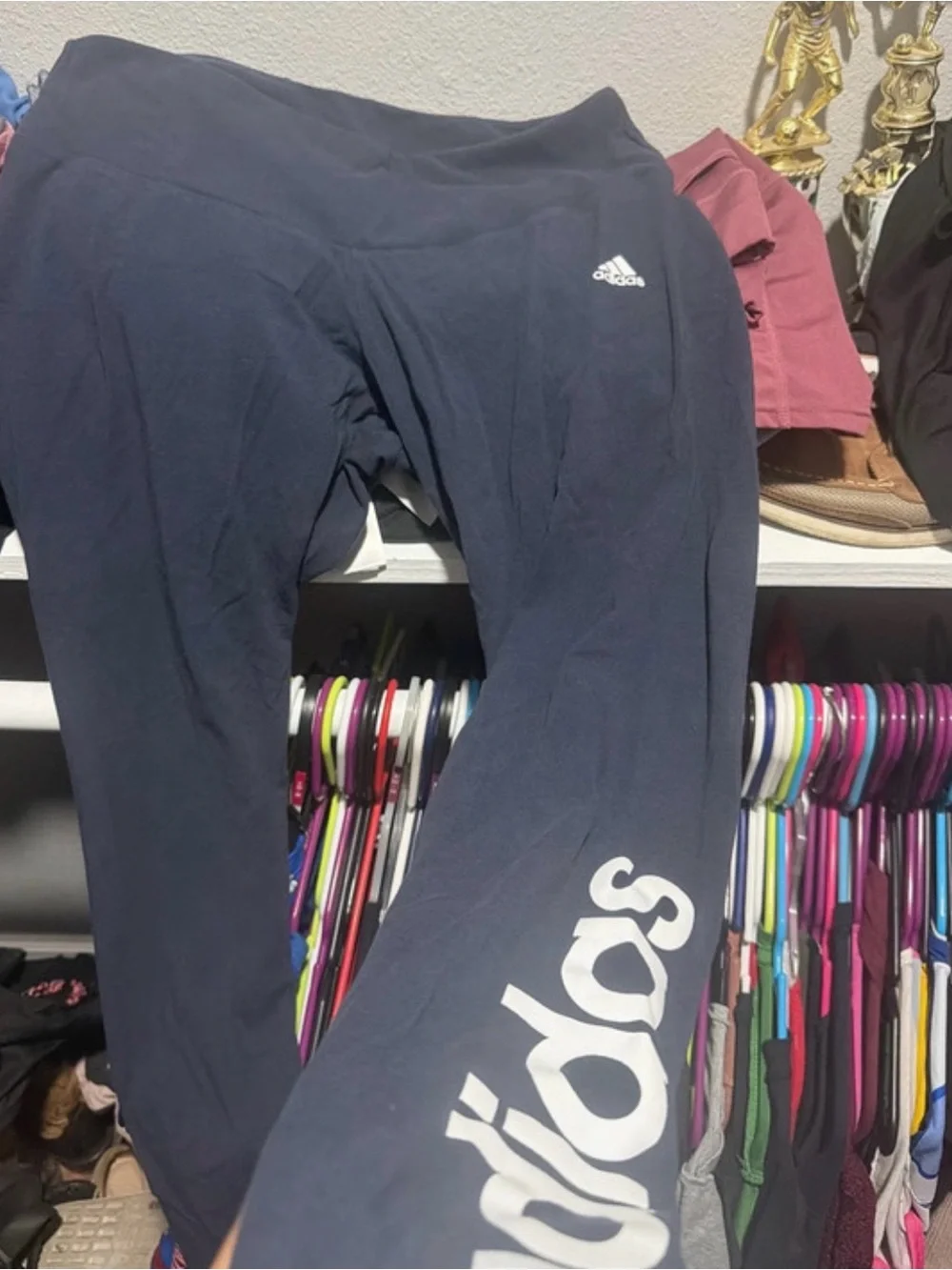 adidas Originals Navy Blue Women's Logo Side Leggings